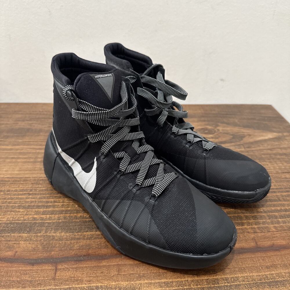 Nike Hyperdunk 2015 Basketball Shoes Sneakers Size 7Y Black Silver